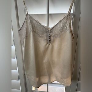 Abercrombie & Fitch Cream Satin Lace-Trim Camisole